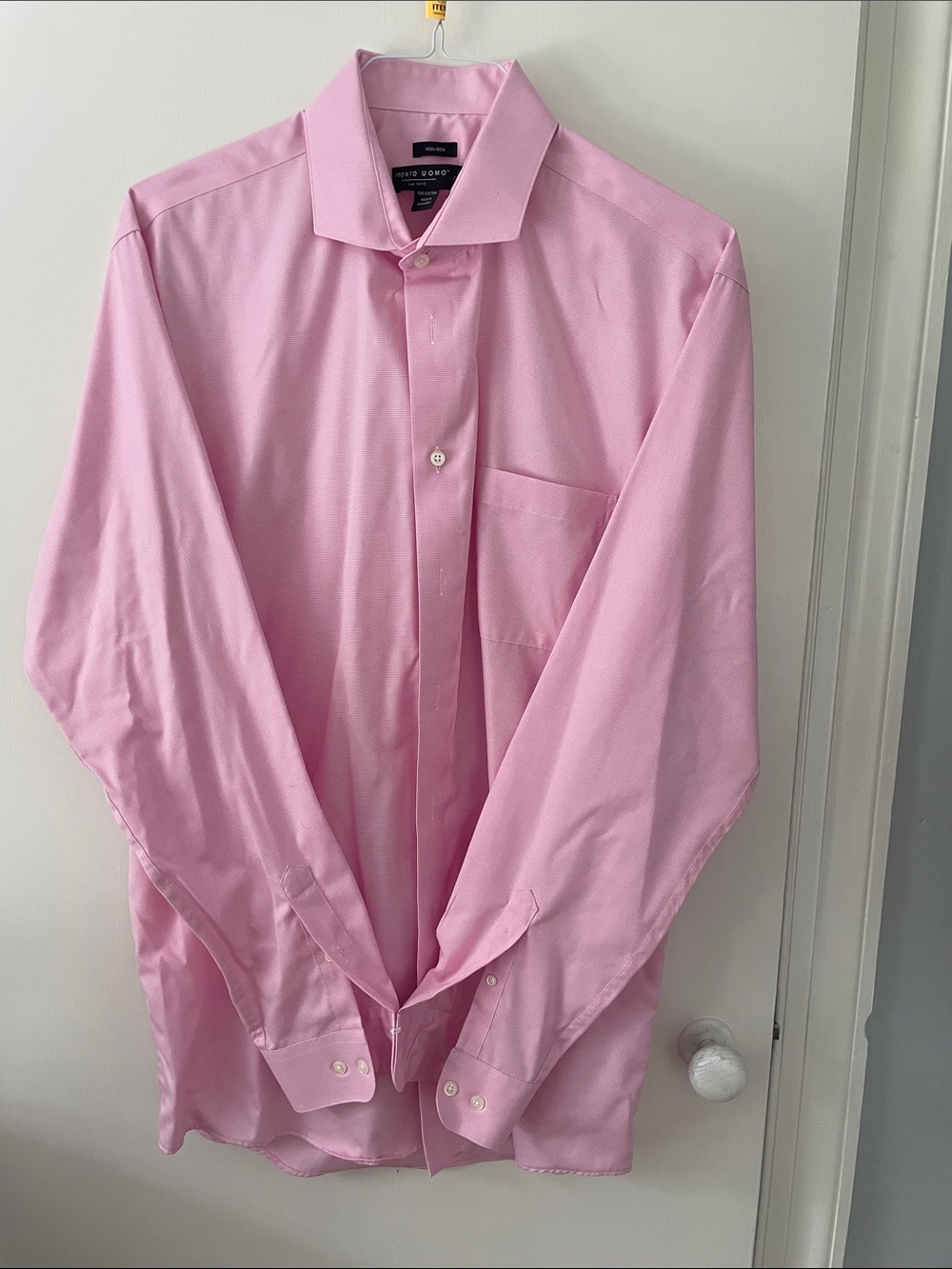 Pronto Uomo Light Pink Spread Collar Dress Shirt- 17, 36/37 Tall